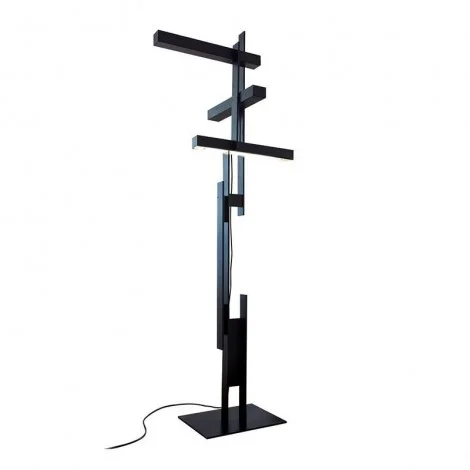 Oluce LAS Floor Lamp Matt Black Grey Triple Lighting Floor By