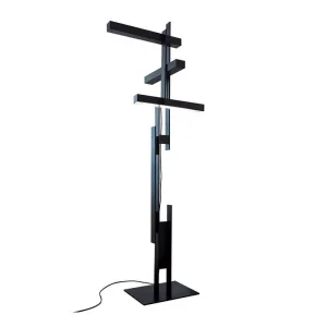 Oluce LAS Floor Lamp Matt Black Grey Triple Lighting Floor By