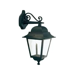 Sovil Quadrata Lantern E27 Wall Lamp In Black Aluminum And