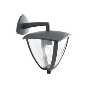 Sovil Mirò Lantern E27 Applied Low Wall Lamp In Grey Aluminum