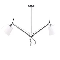 Artemide Tolomeo Basculante Suspension Two Arms Satin Diffusers