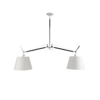 Artemide Tolomeo Basculante Suspension Two Arms Satin Diffusers