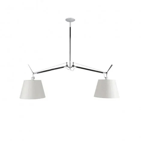 Artemide Tolomeo Basculante Suspension Two Arms Satin Diffusers