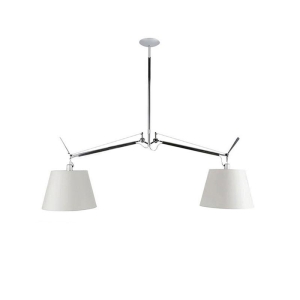 Artemide Tolomeo Basculante Suspension Two Arms Satin Diffusers