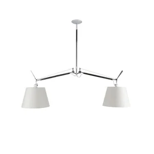 Artemide Tolomeo Basculante Suspension Two Arms Satin Diffusers