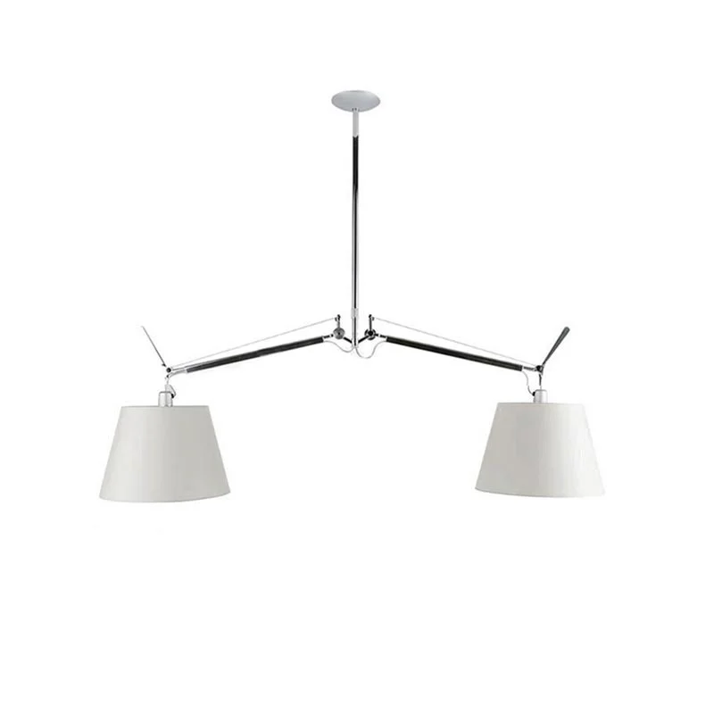 Artemide Tolomeo Basculante Suspension Two Arms Satin Diffusers