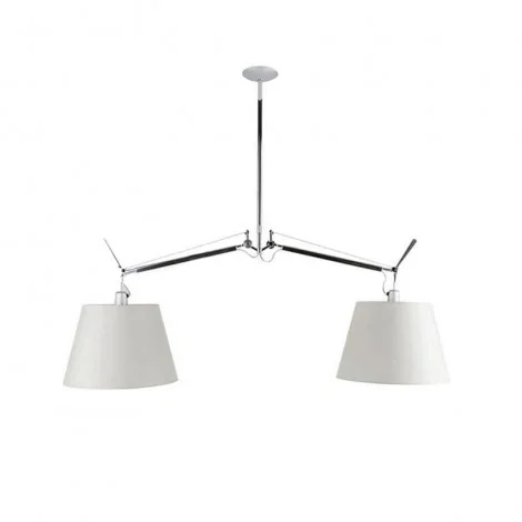 Artemide Tolomeo Basculante Suspension Two Arms Satin Diffusers