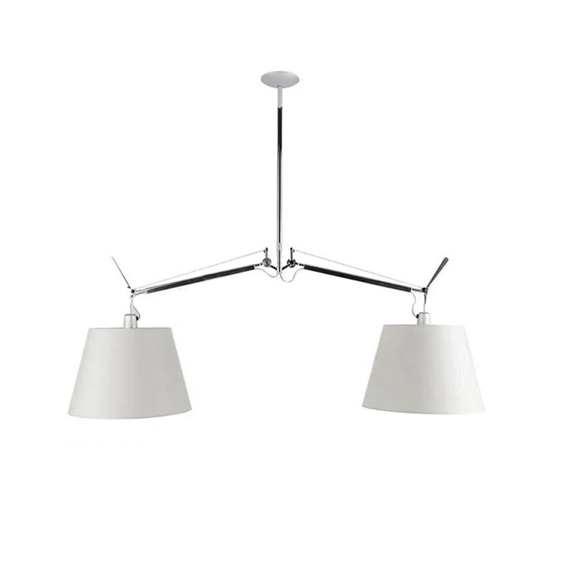 Artemide Tolomeo Basculante Suspension Two Arms Satin Diffusers
