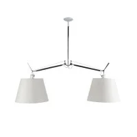 Artemide Tolomeo Basculante Suspension Two Arms Satin Diffusers