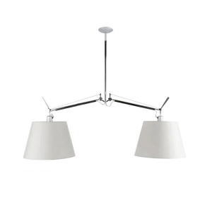 Artemide Tolomeo Basculante Suspension Two Arms Satin Diffusers
