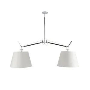 Artemide Tolomeo Basculante Suspension Two Arms Satin Diffusers