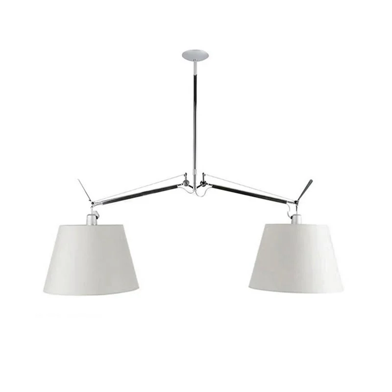 Artemide Tolomeo Basculante Suspension Two Arms Satin Diffusers
