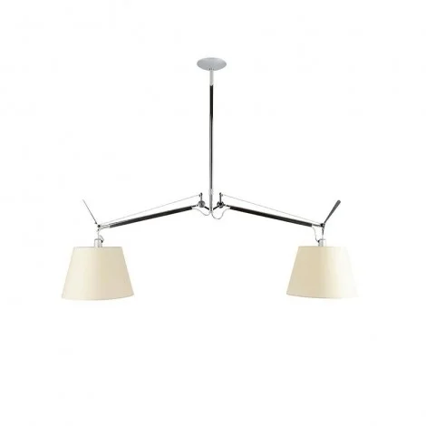 Artemide Tolomeo Basculante Suspension Two Arms Parchment