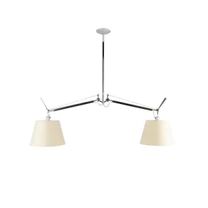 Artemide Tolomeo Basculante Suspension Two Arms Parchment