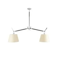 Artemide Tolomeo Basculante Suspension Two Arms Parchment