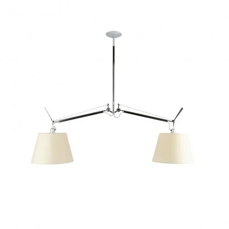 Artemide Tolomeo Basculante Suspension Two Arms Parchment
