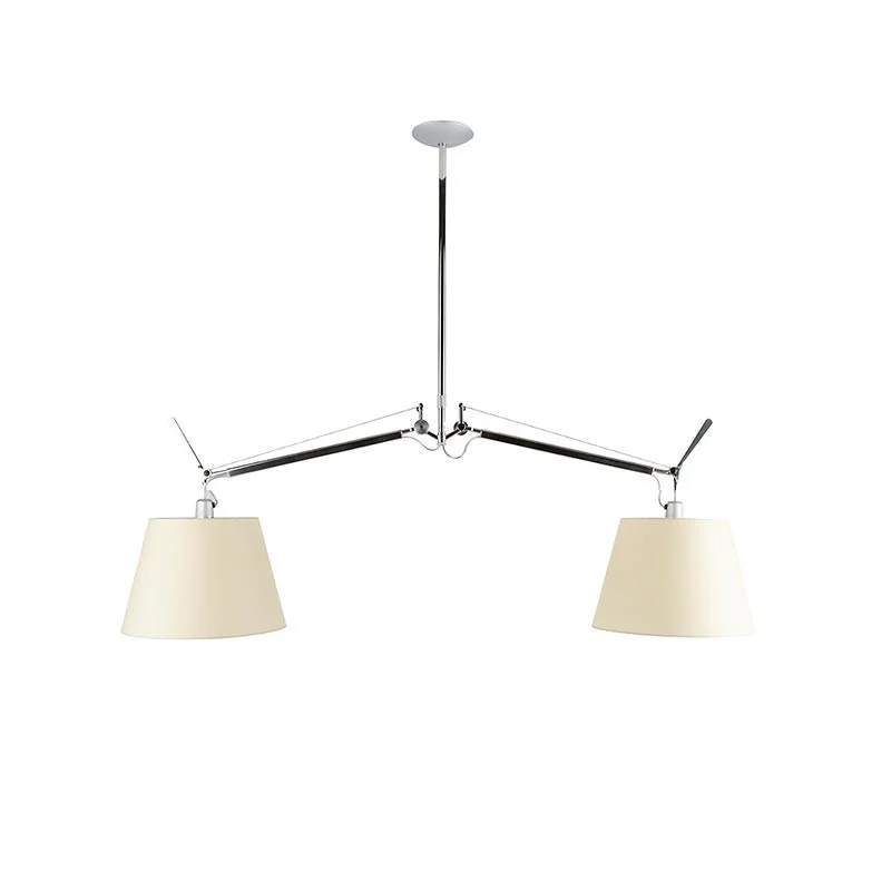 Artemide Tolomeo Basculante Suspension Two Arms Parchment