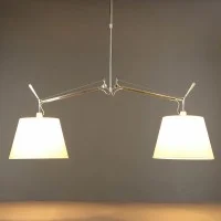 Artemide Tolomeo Basculante Suspension Two Arms Parchment
