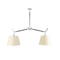 Artemide Tolomeo Basculante Suspension Two Arms Parchment