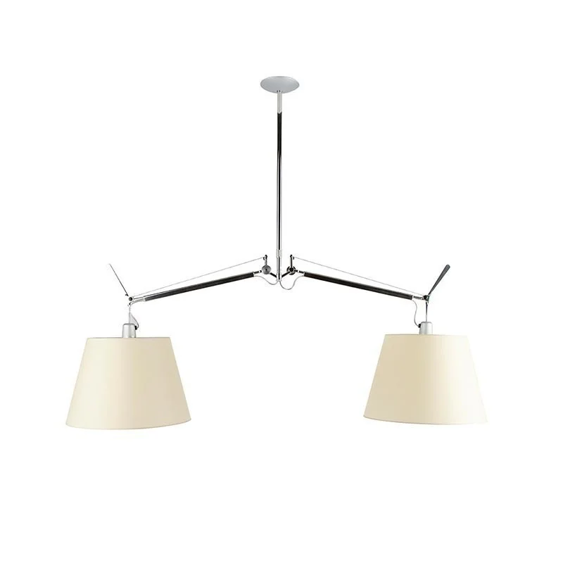 Artemide Tolomeo Basculante Suspension Two Arms Parchment
