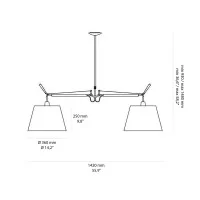 Artemide Tolomeo Basculante Suspension Two Arms Parchment