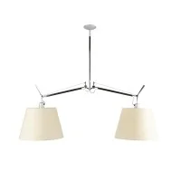 Artemide Tolomeo Basculante Suspension Two Arms Parchment