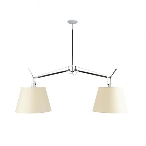 Artemide Tolomeo Basculante Suspension Two Arms Parchment
