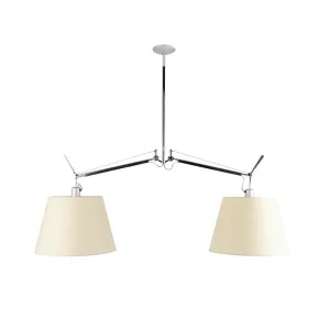 Artemide Tolomeo Basculante Suspension Two Arms Parchment