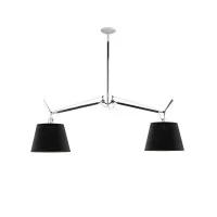Artemide Tolomeo Basculante Suspension Two Arms Black Fabric