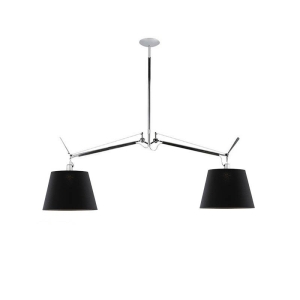 Artemide Tolomeo Basculante Suspension Two Arms Black Fabric