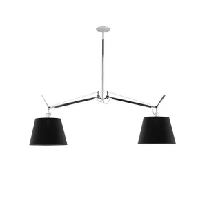 Artemide Tolomeo Basculante Suspension Two Arms Black Fabric
