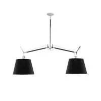 Artemide Tolomeo Basculante Suspension Two Arms Black Fabric