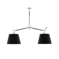 Artemide Tolomeo Basculante Suspension Two Arms Black Fabric