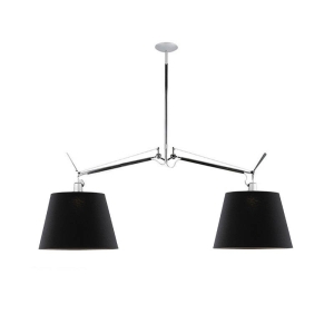 Artemide Tolomeo Basculante Suspension Two Arms Black Fabric