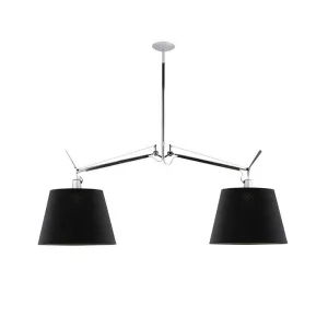 Artemide Tolomeo Basculante Suspension Two Arms Black Fabric