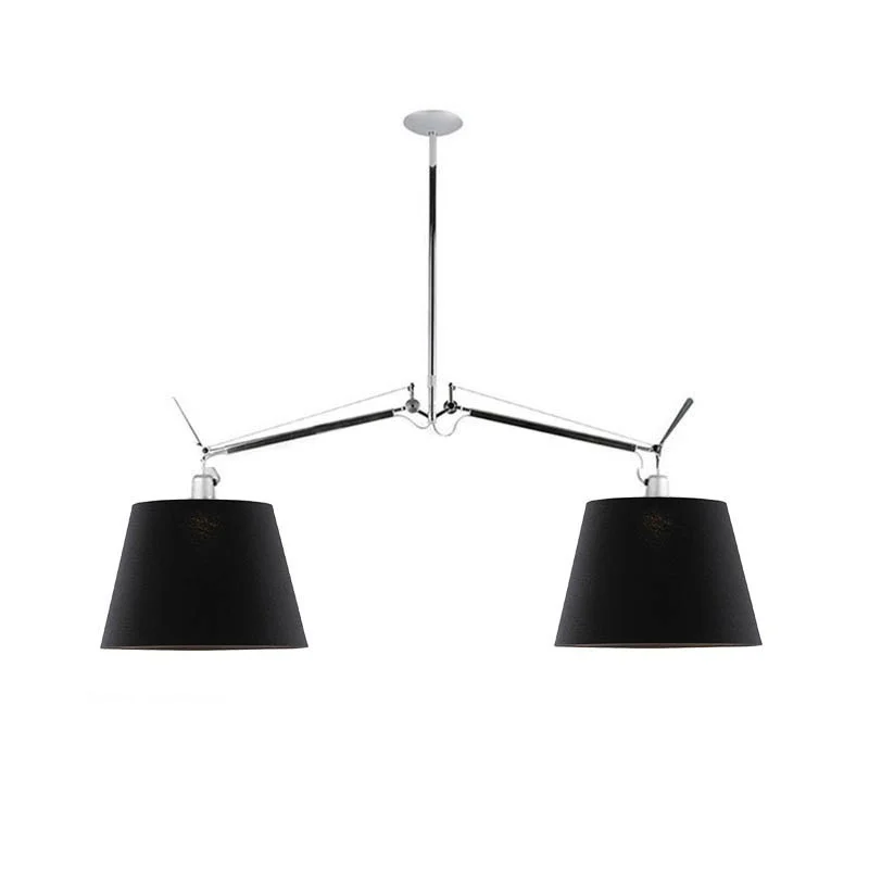 Artemide Tolomeo Basculante Suspension Two Arms Black Fabric Artemide Tolomeo Basculante Suspension Two Arms Black Fabric
