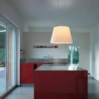 Artemide Tolomeo Mega Suspension Lamp with Parchment Diffuser