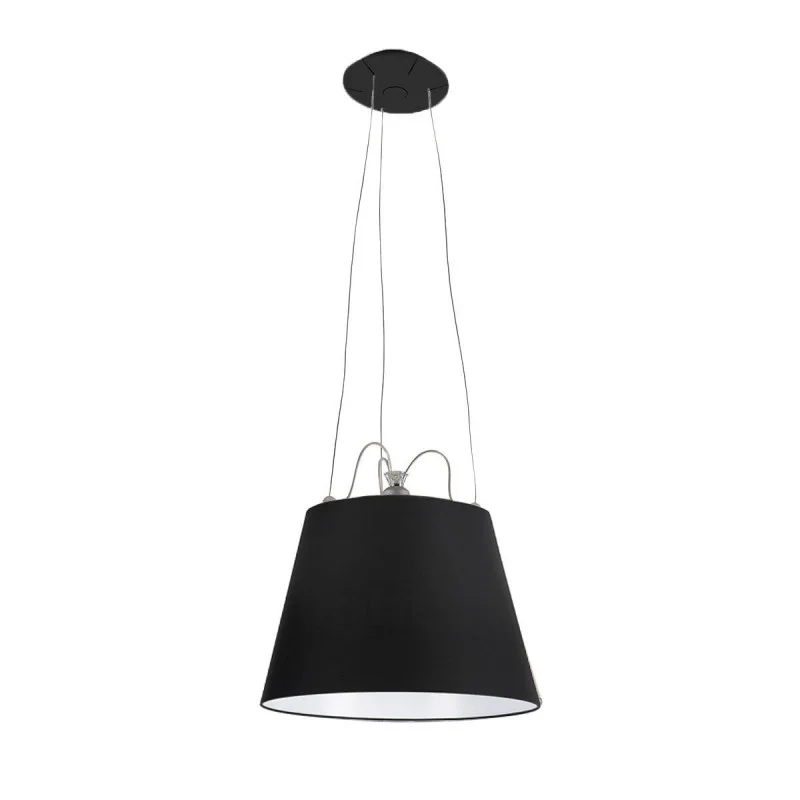 Artemide Tolomeo Mega Suspension Lamp with Black Fabric