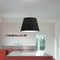 Artemide Tolomeo Mega Suspension Lamp with Black Fabric