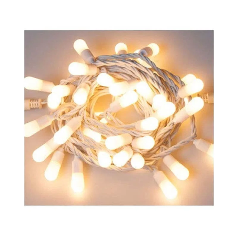 Catena Luminosa Cordoniera 40 Bulbi LED 10m 240V Luce Calda