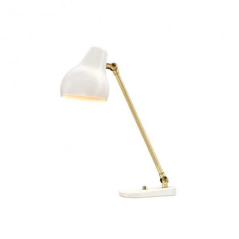 Louis Poulsen VL38 Table Lamp White and Brass By Vilhelm