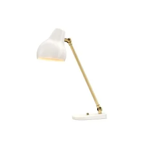Louis Poulsen VL38 Table Lamp White and Brass By Vilhelm