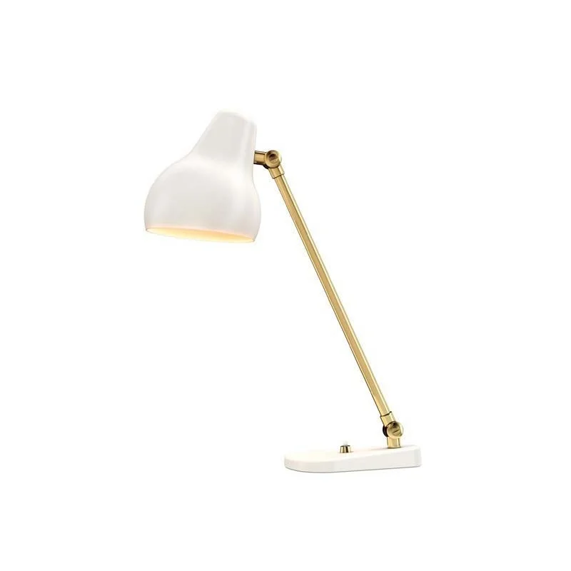 Louis Poulsen VL38 Table Lamp White and Brass By Vilhelm