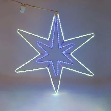 New Lamps Doppia Stella 6 Punte FLEXINEON 36 LED 2D 110x110cm