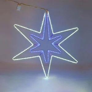 New Lamps Doppia Stella 6 Punte FLEXINEON 36 LED 2D 110x110cm