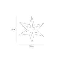 New Lamps Doppia Stella 6 Punte FLEXINEON 36 LED 2D 110x110cm