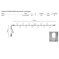 Catena Luminosa Cordoniera 40 LED 5W 230V 10m Prolungabile Luce