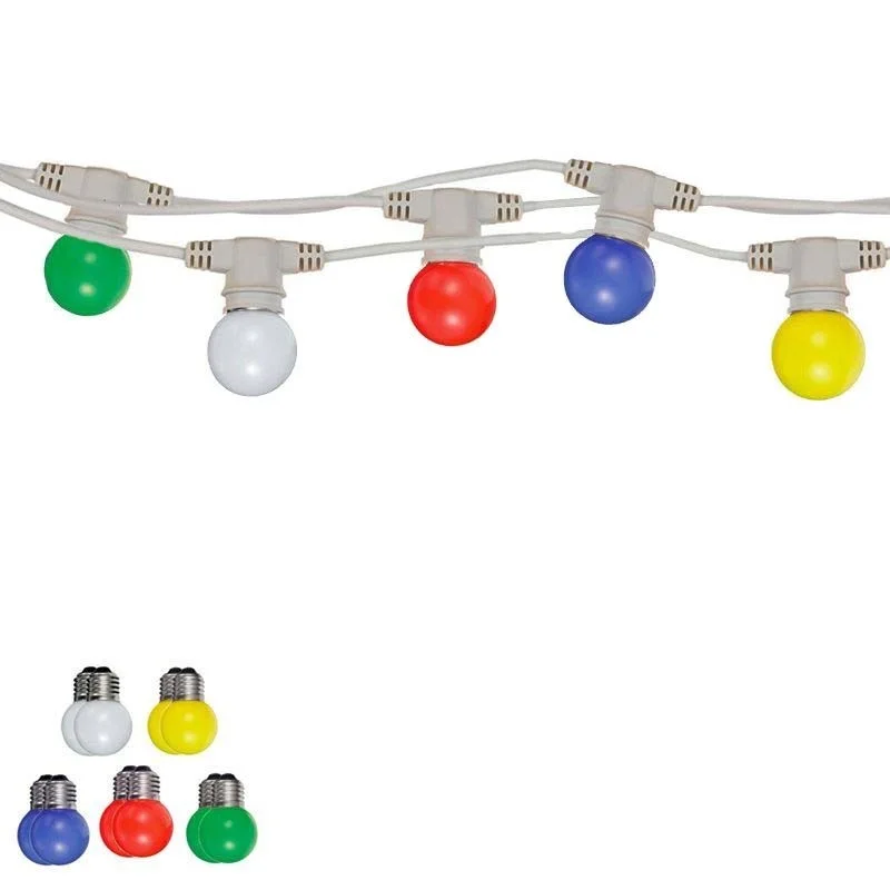 String Lights White 10 Lampholder E27 11.5 mt Extendable LED String Lights White 10 Lampholder E27 11.5 mt Extendable LED