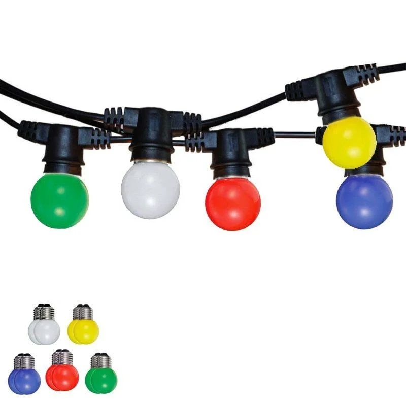 String Lights Black 10 Lampholder E27 11.5 mt Extendable LED String Lights Black 10 Lampholder E27 11.5 mt Extendable LED