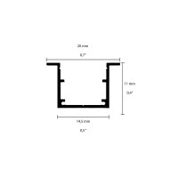 Novalux Kit Profilo 2 Metri In Alluminio da Incasso con